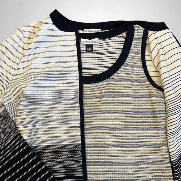 St John Sport Matching sweater and tank set vintage size Small gold black cream - Picture 9 of 10